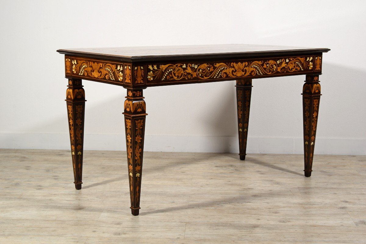 19th Century, Italian Inlaid Wood Centre Table By Luigi And Angiolo Falcini