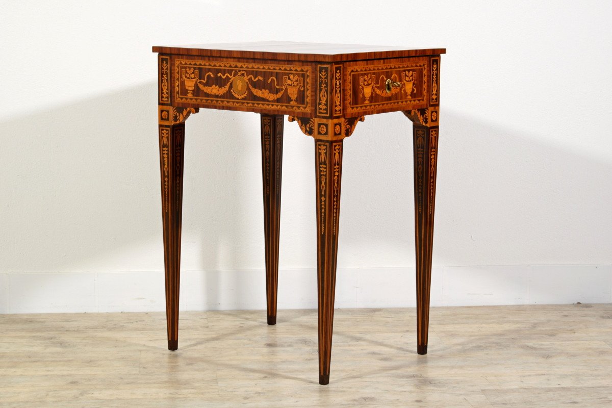 18th Century, Italian Neoclassical Inlay Wood Centre Table -photo-7
