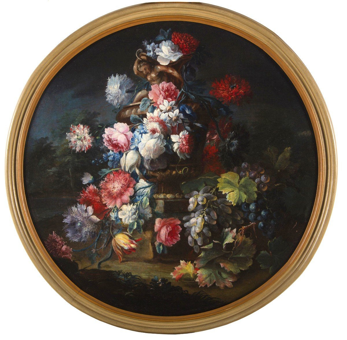 Michele Antonio Rapous, Couple De Nature Morte Avec Fleurs Et Fruits, XVIII Siècle-photo-3