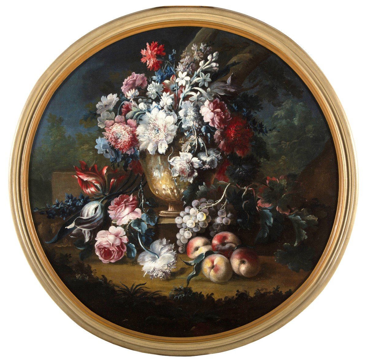 Michele Antonio Rapous, Couple De Nature Morte Avec Fleurs Et Fruits, XVIII Siècle-photo-4