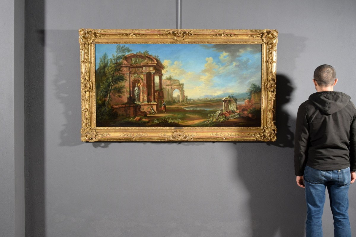  18th Century, French Painting With Landscape With Ruins -photo-6