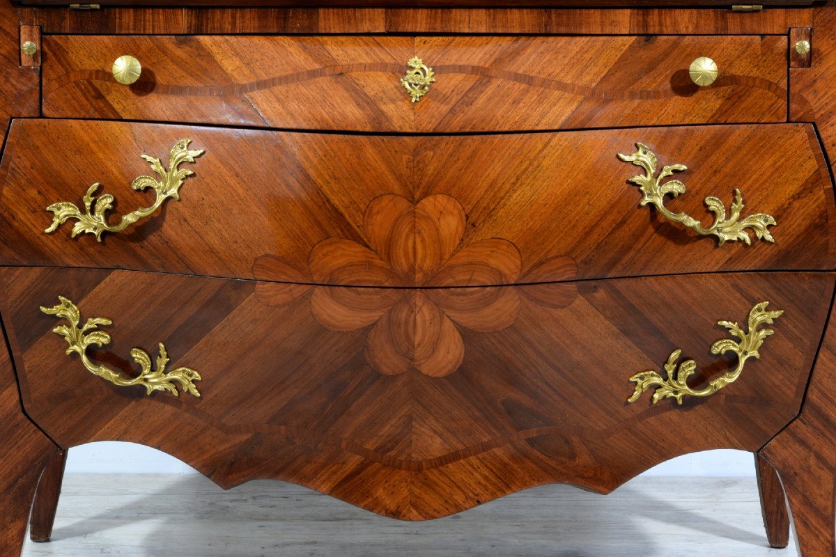 Commode En Bois Pavé, Italie, Style Louis XV, Fin Du XIXe Siècle-photo-7