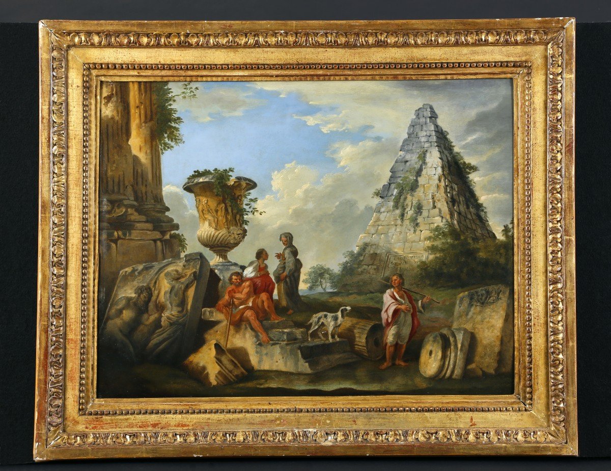 Follower Of Giovanni Paolo Panini, The Pyramid Of Caio Cestio, 18th Century