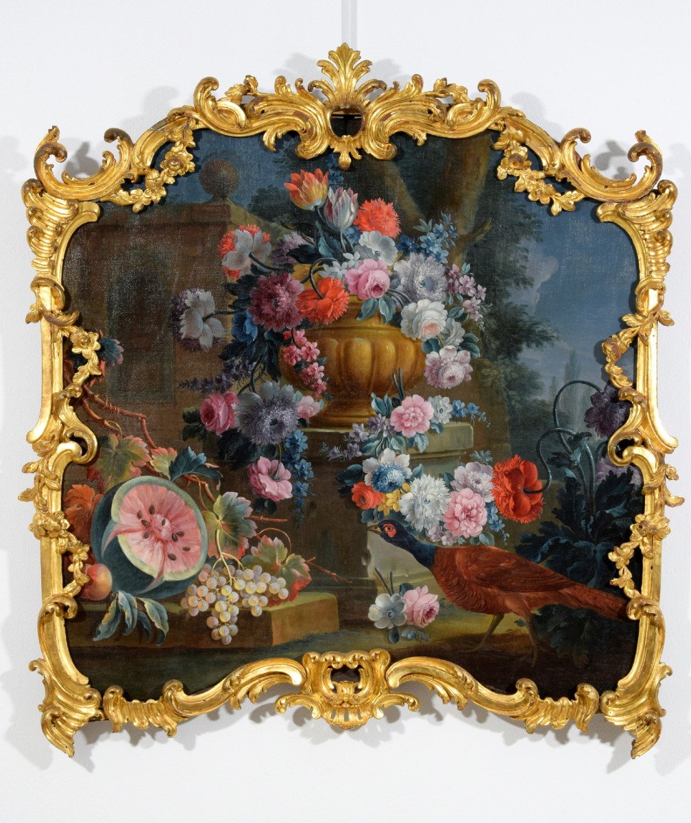 Michele Antonio Rapos (turin 1733-1819), Nature Morte De Fleurs Et De Fruits, Huile Sur Toile-photo-4