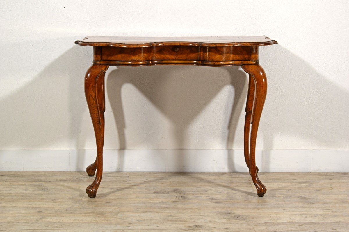 18th Century, Italian Rococo Elm Wood Console Table-photo-2