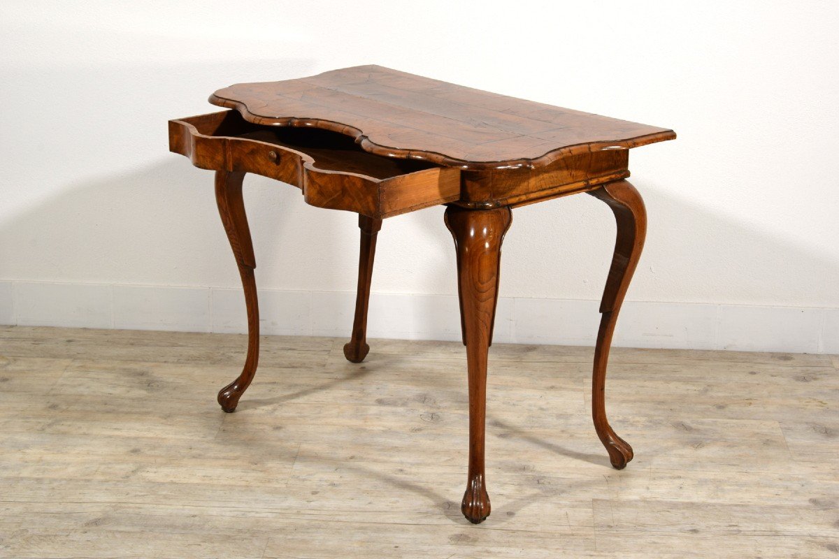 18th Century, Italian Rococo Elm Wood Console Table-photo-2