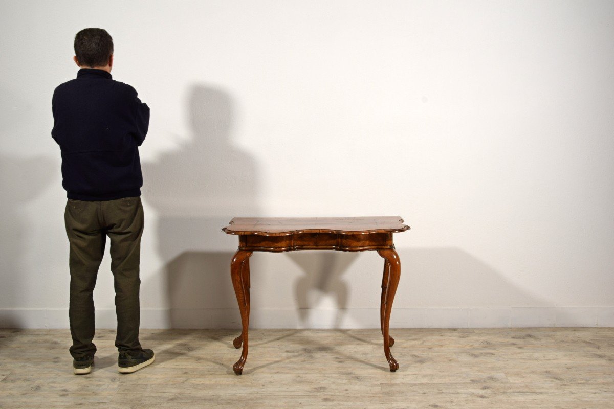 18th Century, Italian Rococo Elm Wood Console Table-photo-6