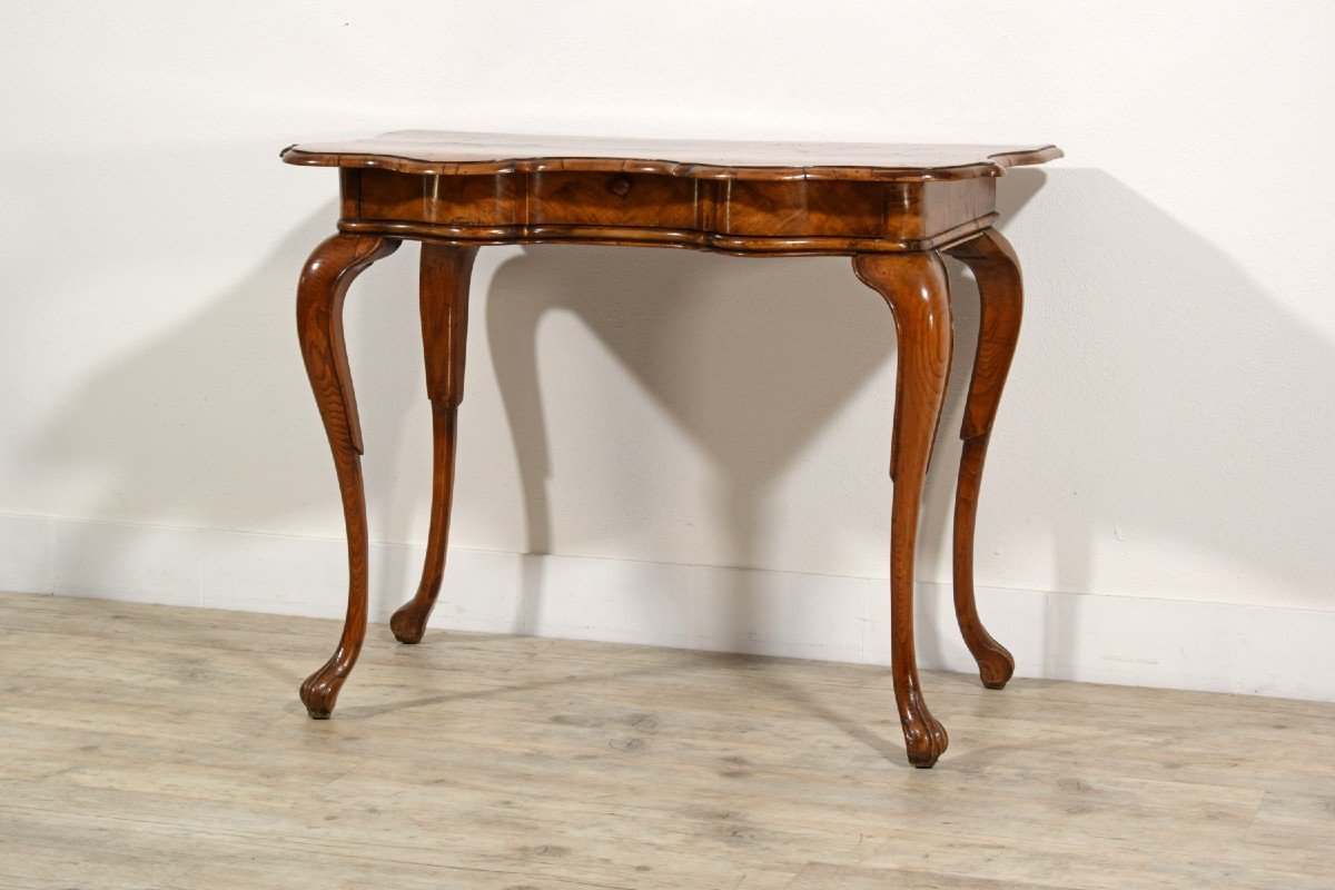 18th Century, Italian Rococo Elm Wood Console Table-photo-7