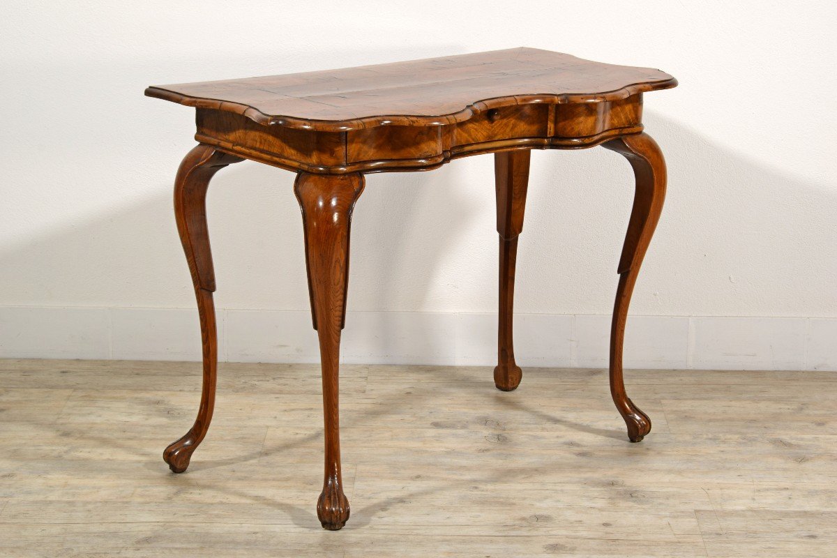 18th Century, Italian Rococo Elm Wood Console Table