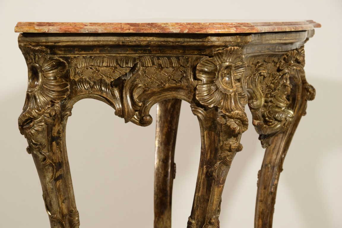 18th Century, Italian Naples Baroque Carved Wood Console-photo-7