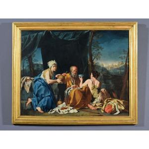 Giuseppe Gambarini, Lot And His Daughters, 18th Century