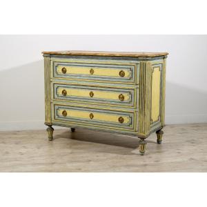 18th Century, Italian Neoclassical Lacquered Wood Chest Of Drawers 