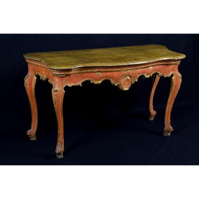 18th Century, Italian Baroque Wood Laquered Consolle