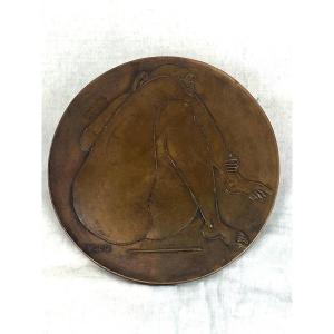 Grande Médaille En Bronze Par Volti.