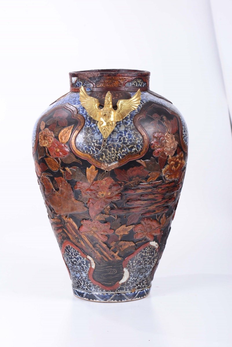 Vase Avec Dragons, Japon, 19e Siècle-photo-2