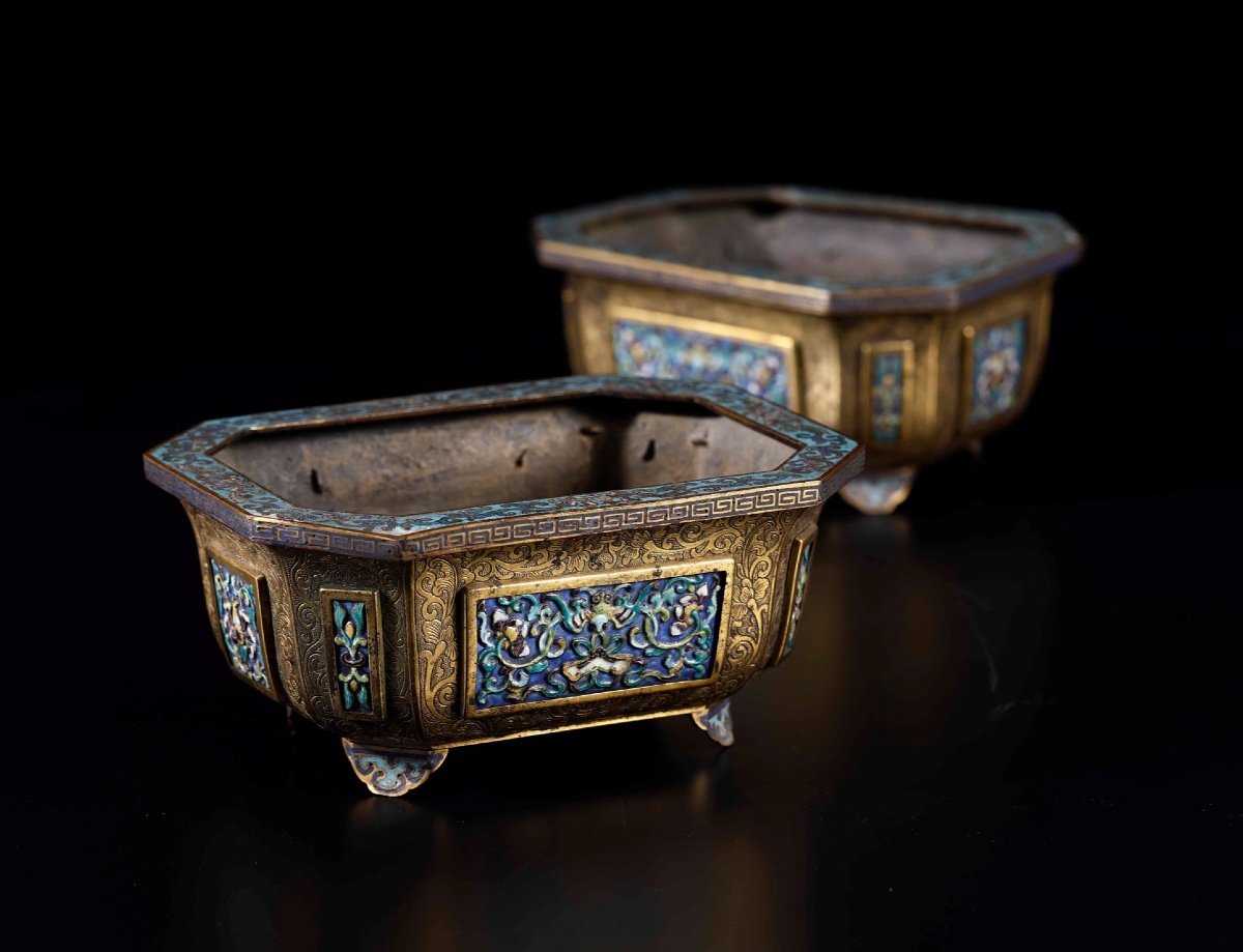 Rare Pair Of Planters, China, Qing Dynasty (1736-1796)-photo-4