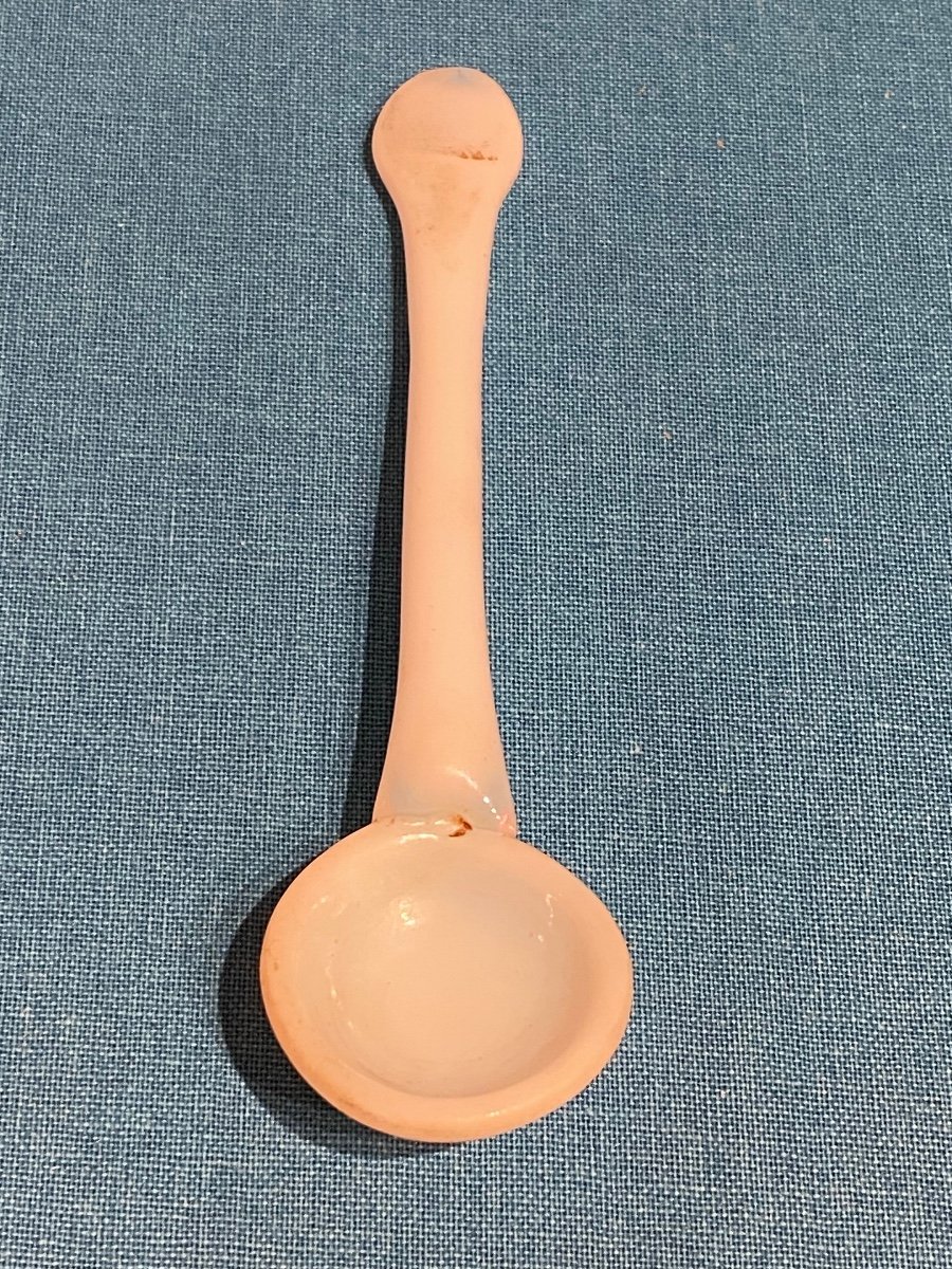 Rare Mustard Spoon In Opaline Eighteenth Time.-photo-4