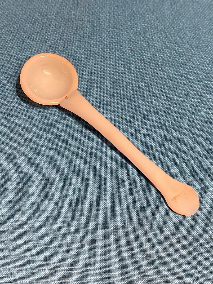 Rare Mustard Spoon In Opaline Eighteenth Time.-photo-1