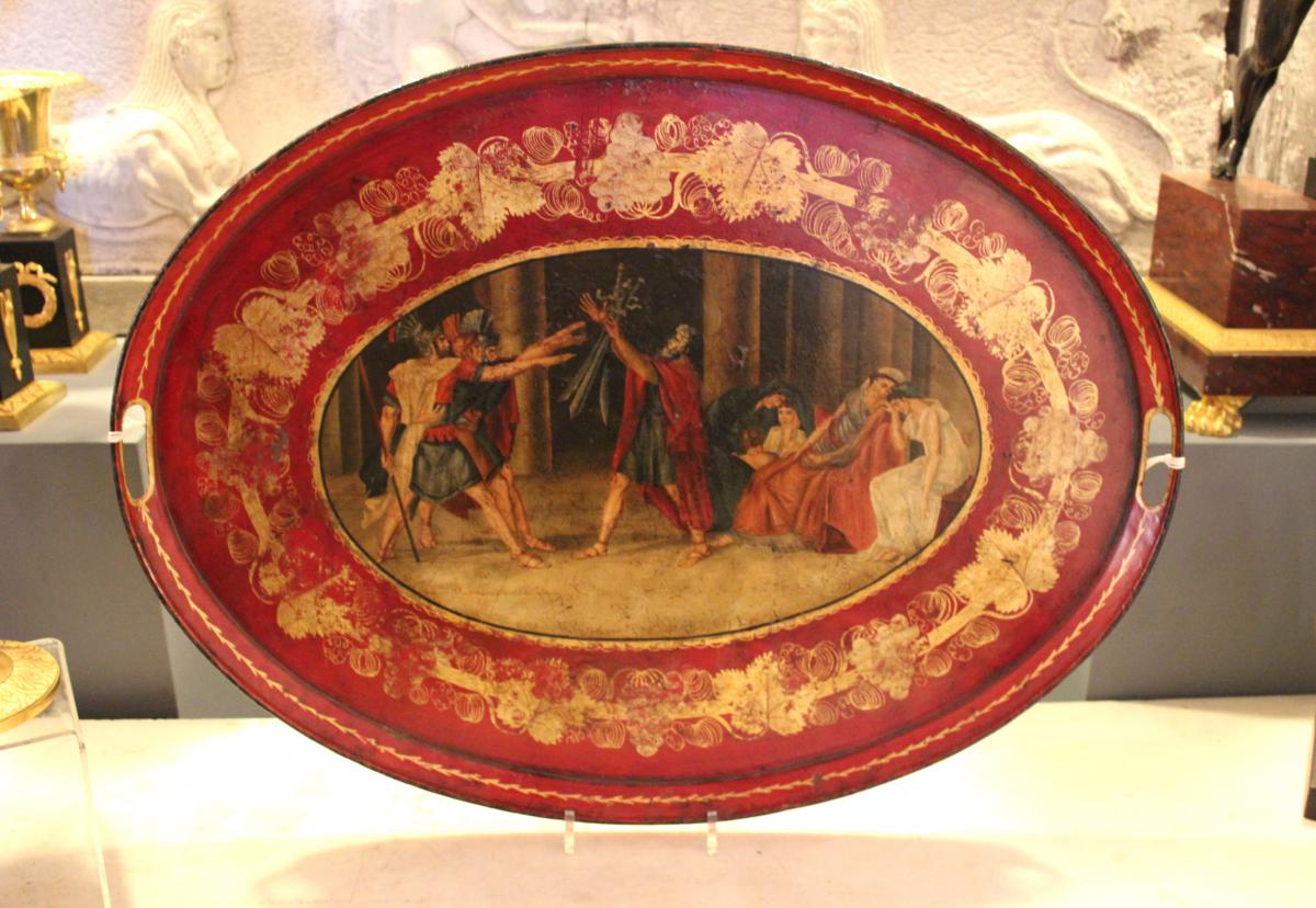 Painted Tole Tray. XIXth Century