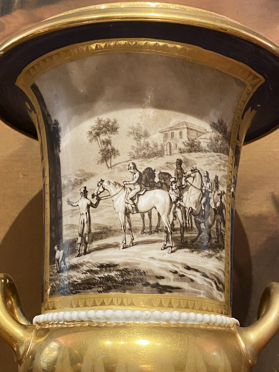 Pair Of Porcelain Vases Signed Dagoty Debut XIXth 1st Empire Period.-photo-5