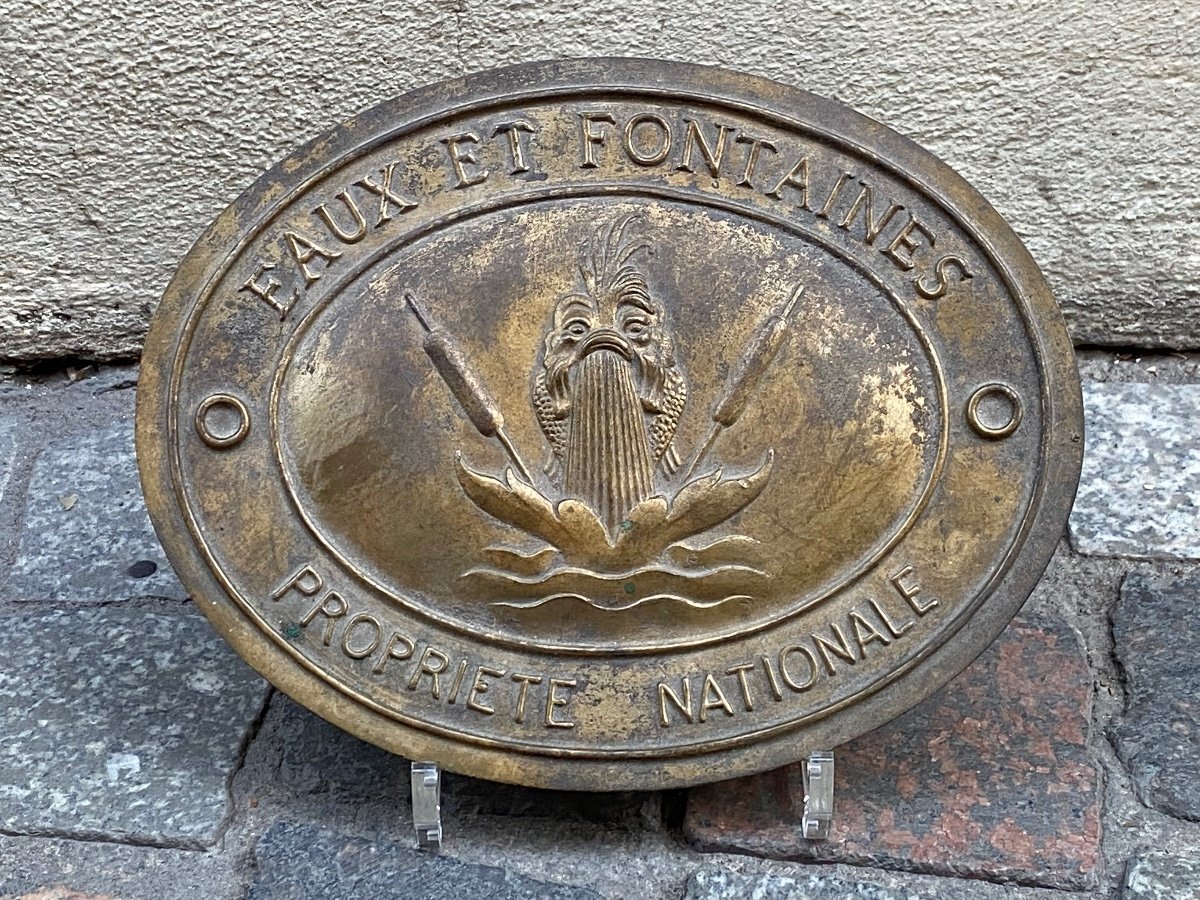 Plaque En Bronze Ciselé Doré De Fontaine Publique XIXeme époque Louis Phillipe.