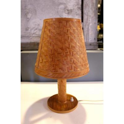 Tres Belle Lampe en Paille . XXeme Siecle . CIRCA 1960