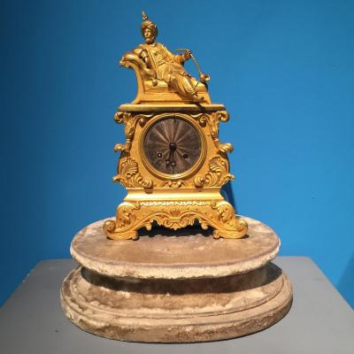 Small Clock Carved Gilt Bronze Turquerie XIX