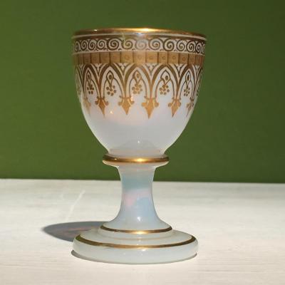 Egg Cup Opaline Decor Cathedral XIXth Charles X.