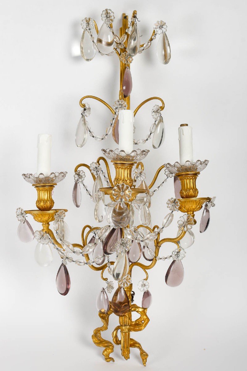 Pair Of Louis 16 Style Sconces From Maison Bagues-photo-1