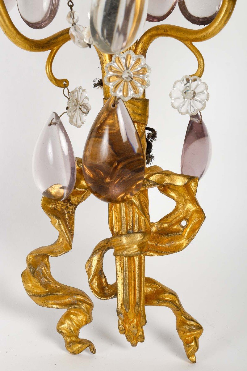 Pair Of Louis 16 Style Sconces From Maison Bagues-photo-4