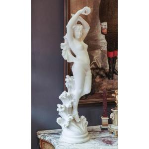 Carrara Marble Sculpture Representing A Sea Goddess