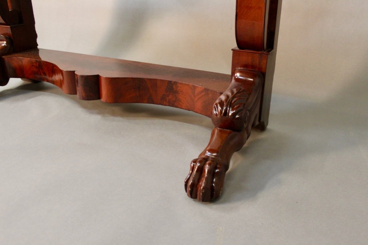 Mahogany Restoration Console With Claw Feet-photo-4