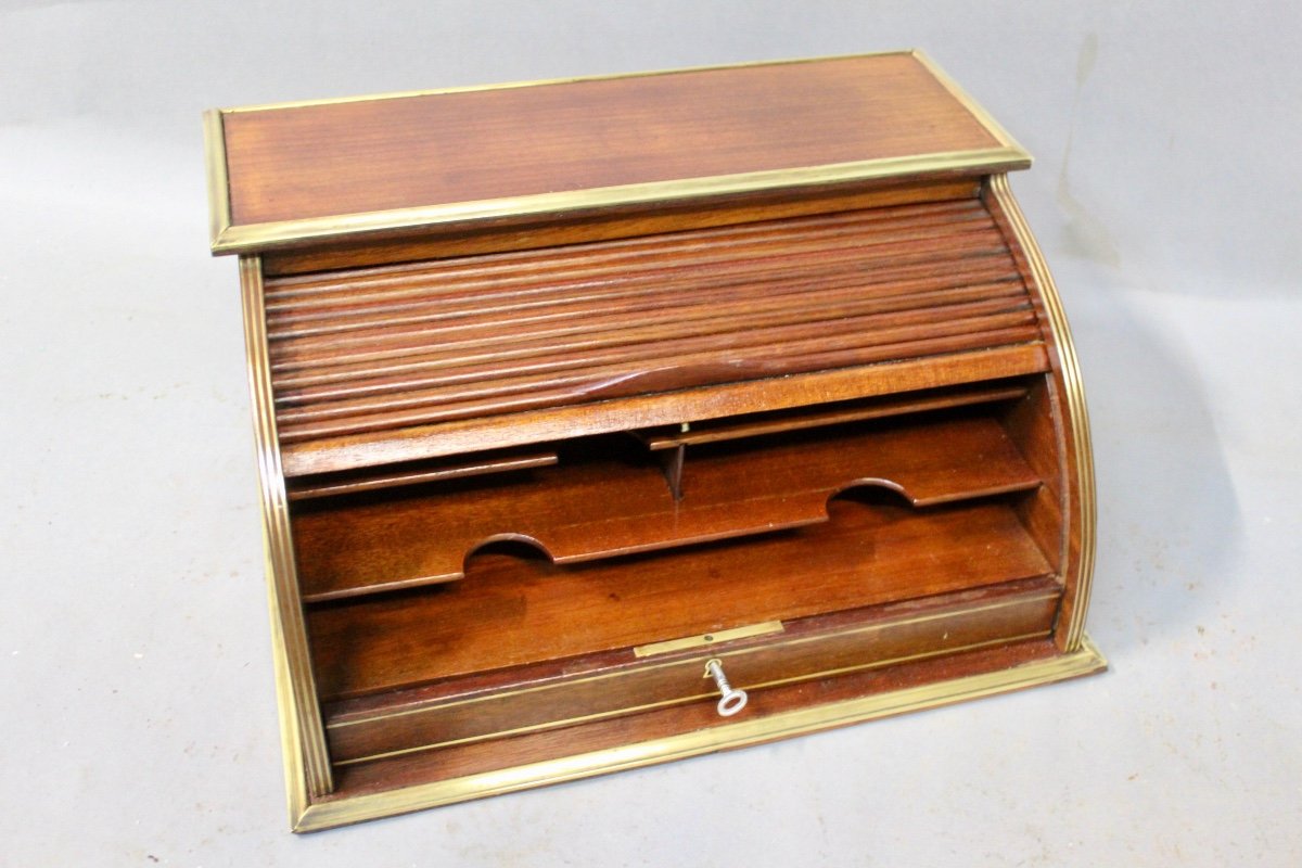 19th Century Mahogany Curtain File Cabinet-photo-5