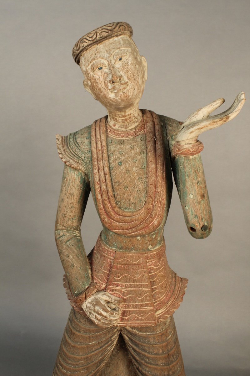 Asian Character Sculpture On Base 111 Cm-photo-4