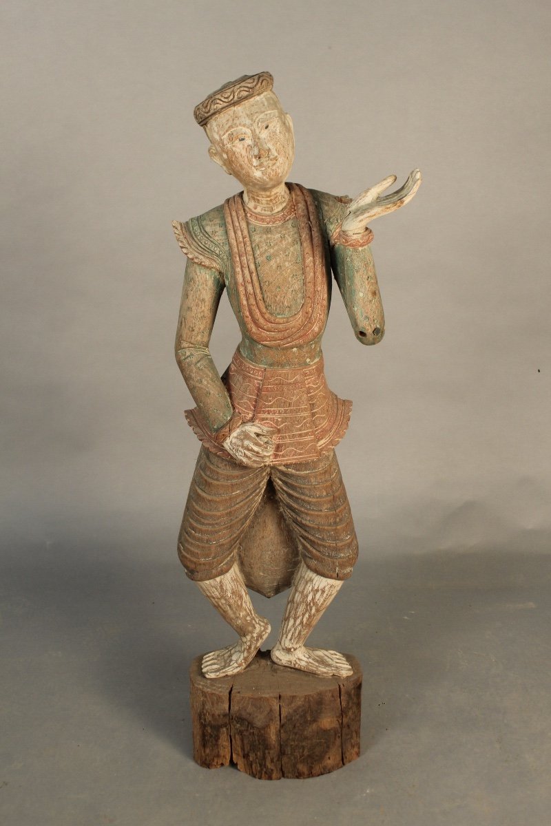 Asian Character Sculpture On Base 111 Cm-photo-1