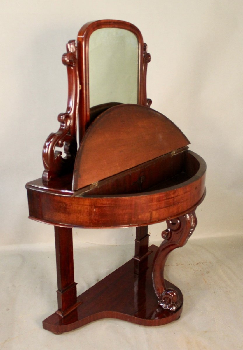 Half Moon Mahogany Dressing Table-photo-2