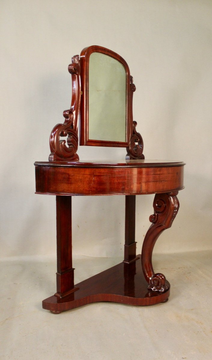 Half Moon Mahogany Dressing Table-photo-4