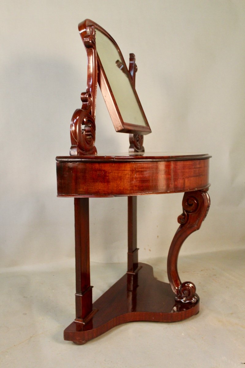 Half Moon Mahogany Dressing Table-photo-3