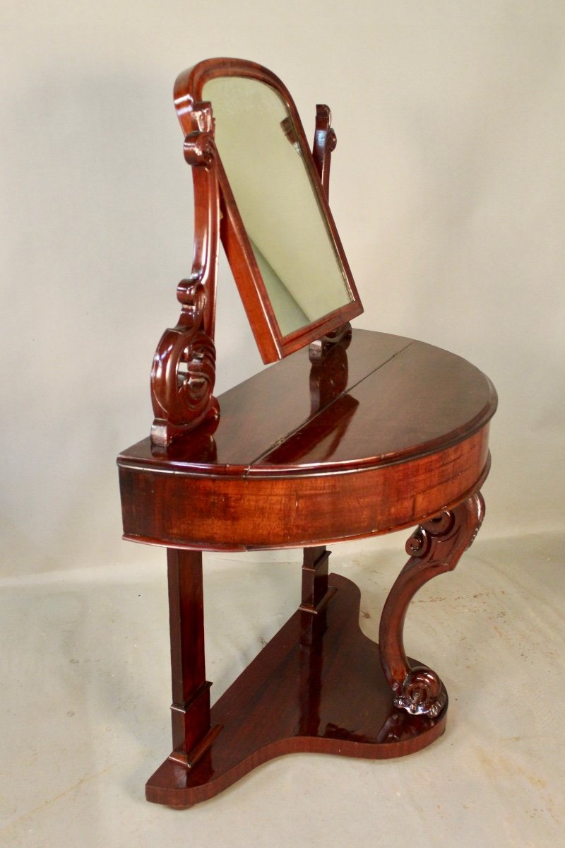 Half Moon Mahogany Dressing Table-photo-4