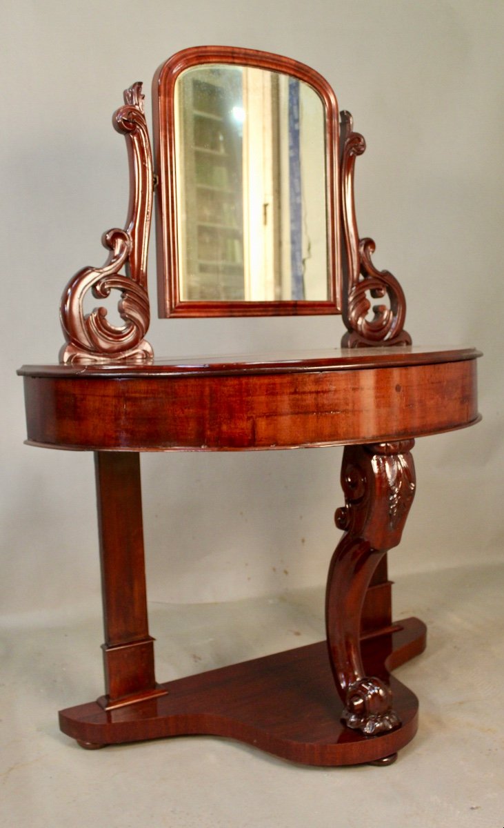 Half Moon Mahogany Dressing Table-photo-6