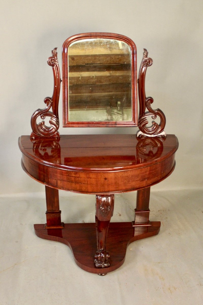 Half Moon Mahogany Dressing Table-photo-7