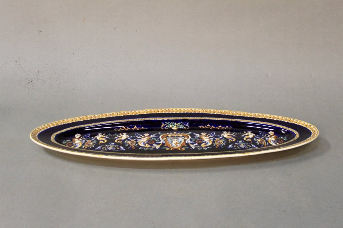 Grand Plat De Service En Faience De Gien -photo-3