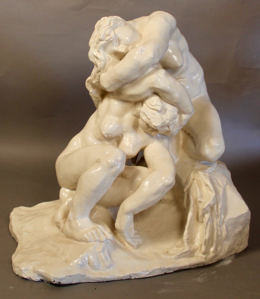 Sculpture Of Two Women By Léon Ernest Drivier 1878-1951-photo-4