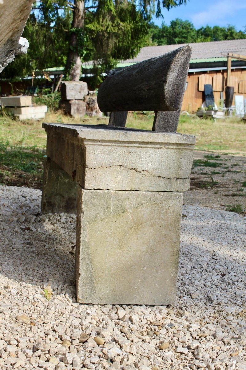 Table De Monastère En Pierre De Saint Cyr Et Son Banc-photo-1