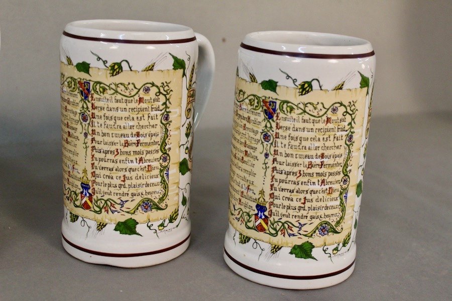 Series Of 4 Mugs With Beer Recipe H Chassagnac-photo-4