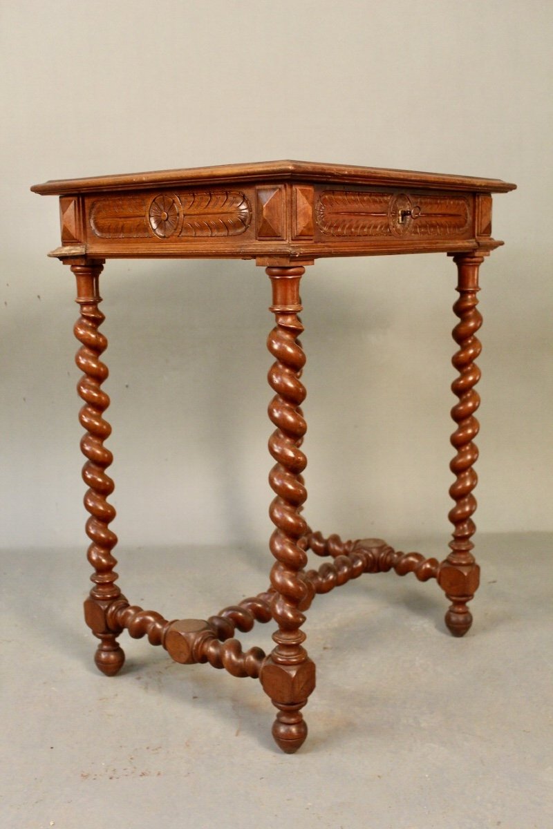 Small Louis XIII Style Table With Turned Legs-photo-2