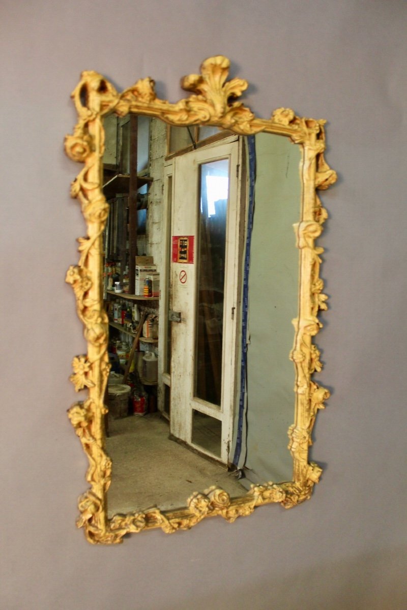 Marble Top Console And Its Rocaille Style Mirror-photo-4