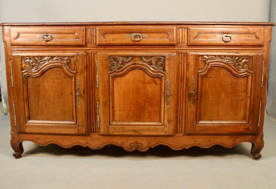 Lyonnaise Sideboard In Walnut With 3 Doors XVIIIth-photo-4