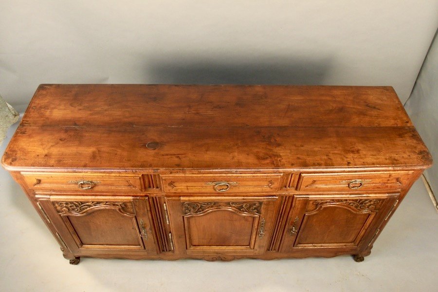 Lyonnaise Sideboard In Walnut With 3 Doors XVIIIth-photo-1