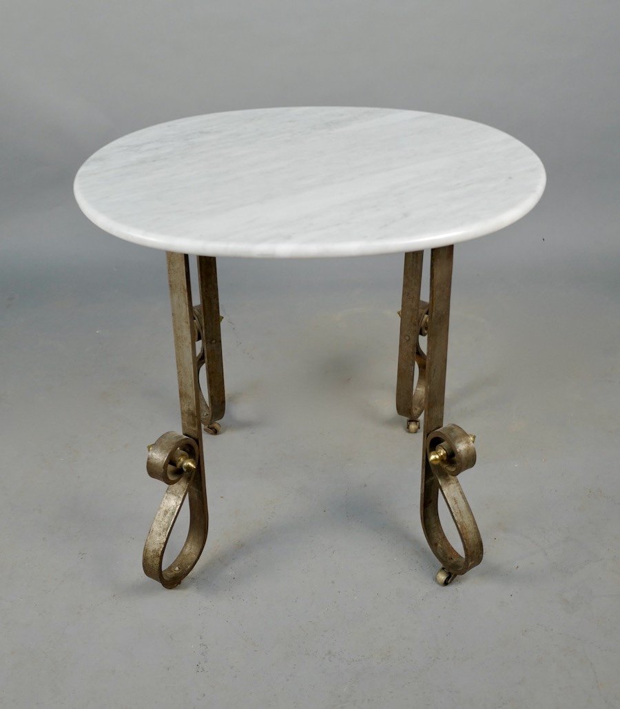 Art Deco Oval Table With Marble Top-photo-3